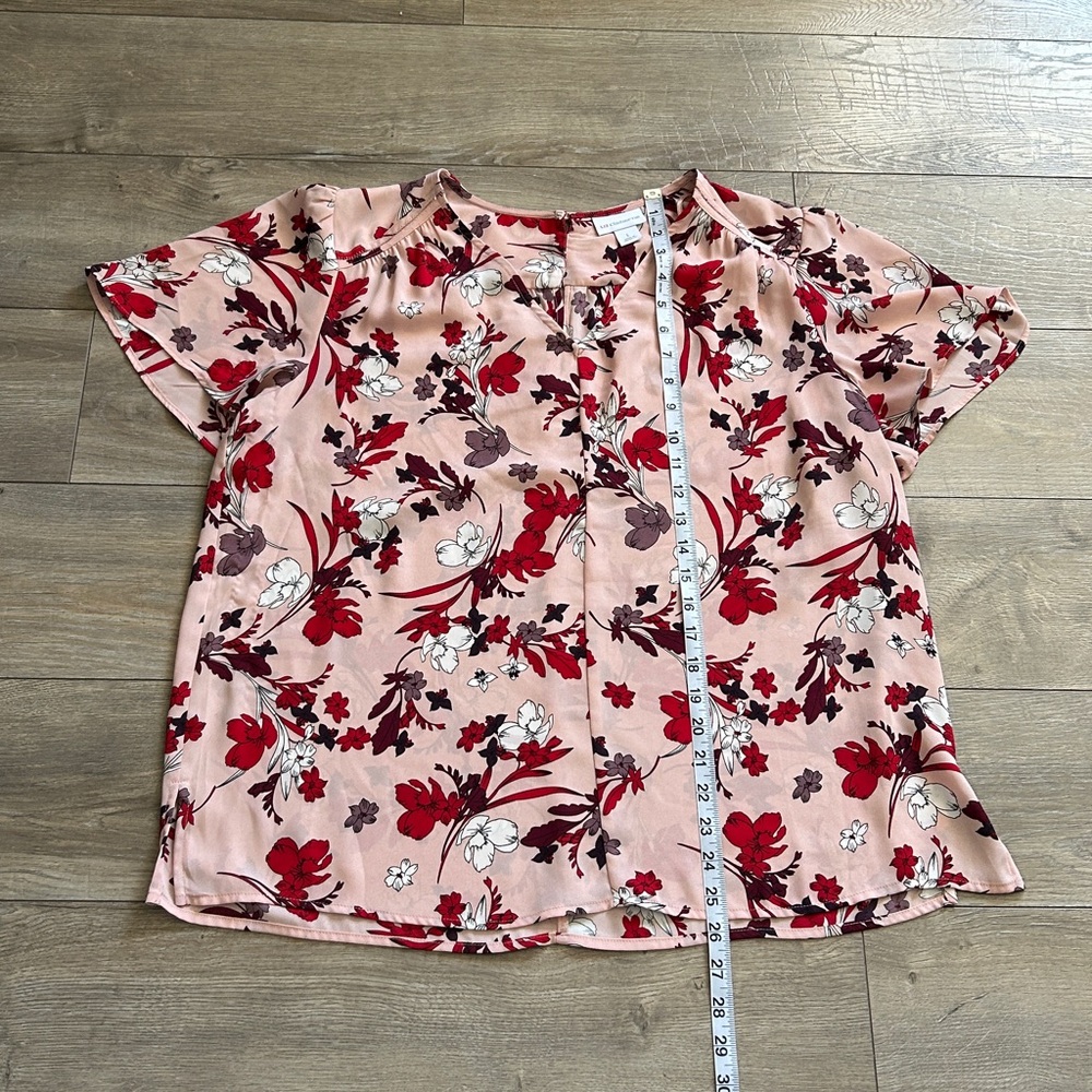 Floral Pink and Red Women's Top - Picture 6 of 13